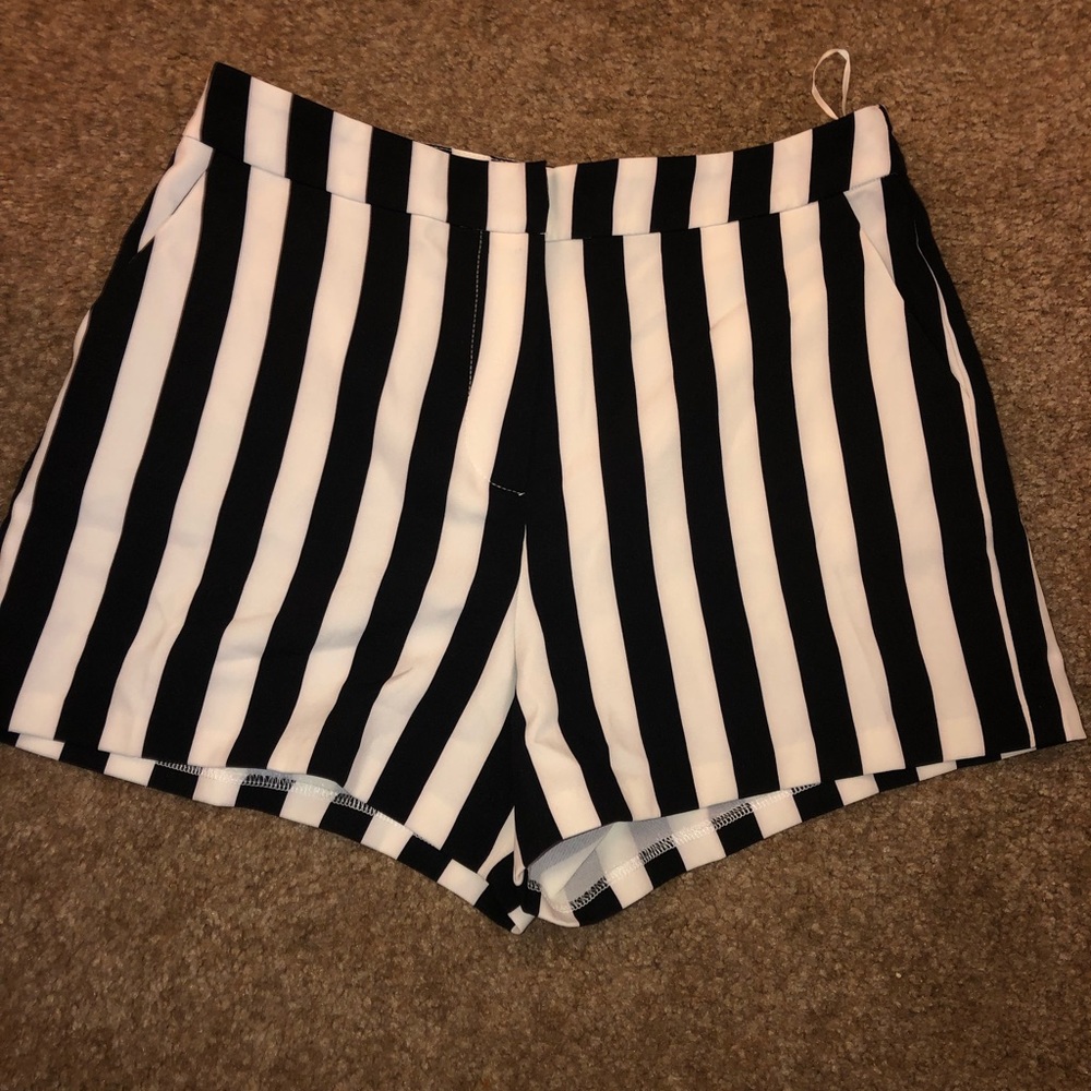 High waisted striped shorts